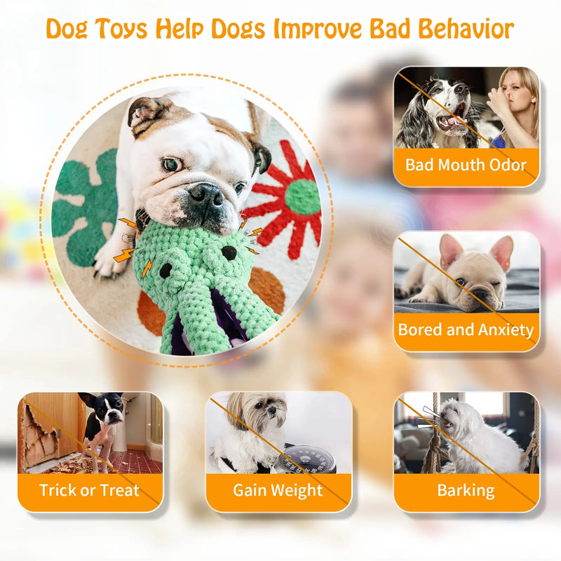 Brinquedo de Peluche para Animais de Estimação Cão Gato Voz Polvo Concha Brinquedo de Puzzle Resistente à Mordida Brinquedo Interativo de Mastigar para Limpeza de Dentes de Cão Artigos para Animais