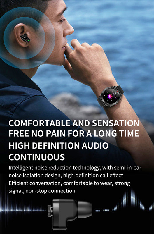 T95 Smart TWS 2-in-1 HD-Bluetooth-Anruferinnerung und Gesundheitsüberwachungs-Uhr
