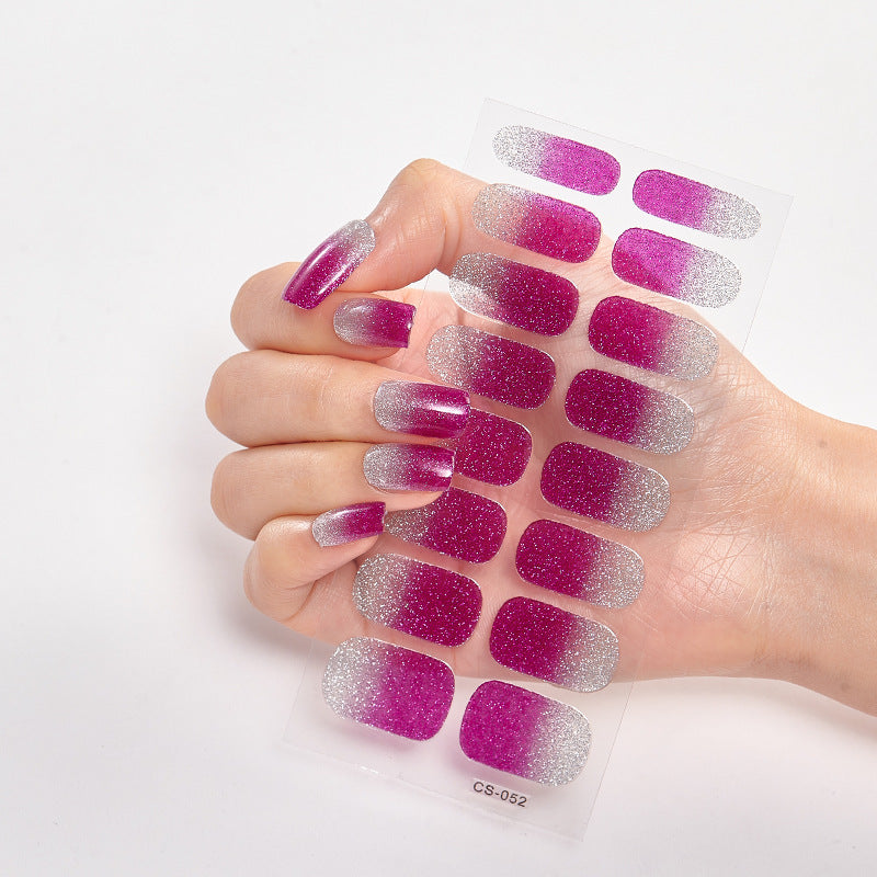 Autocolantes de Unhas de Cor Sólida 16 Pequenos Autocolantes Autocolantes de Unhas Simples