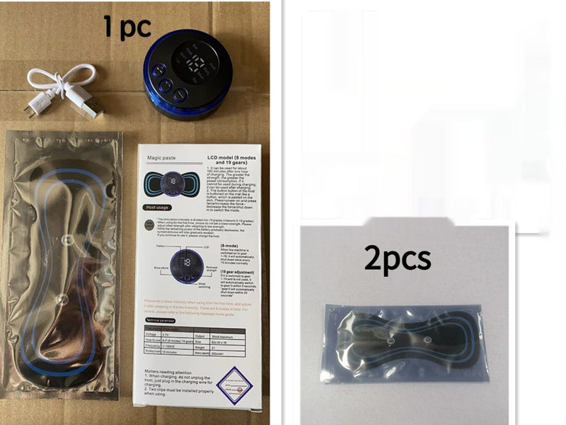 Mini-Massage-Pad Smart-LCD-Display Elektrotherapie-Massagegerät für Halswirbelsäule, Taille und Rücken Schmetterlings-Gerät für die Tasche
