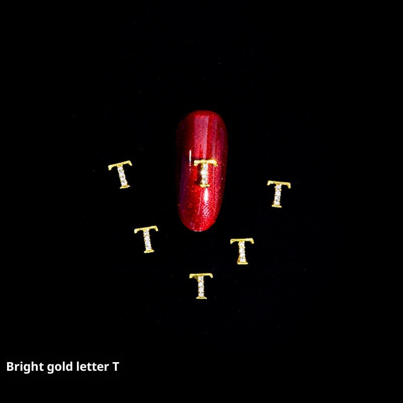 26 Letter Alloy Nail Ornament Nail Crystal