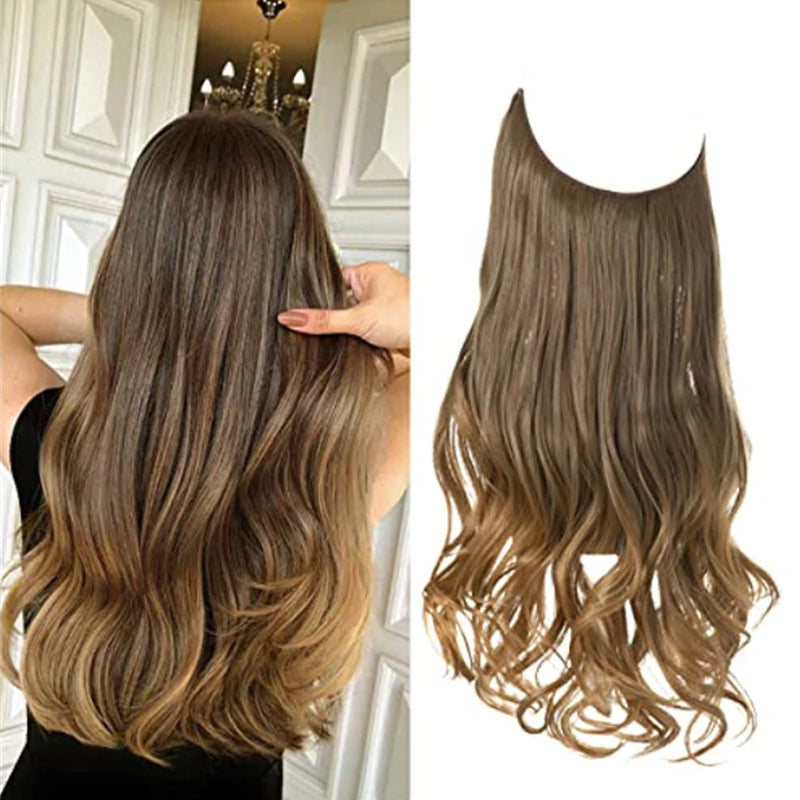 Wig Female Extension Chemical Fiber Long Curly Hair Matte High-temperature Fiber Fishing Thread Wig Set