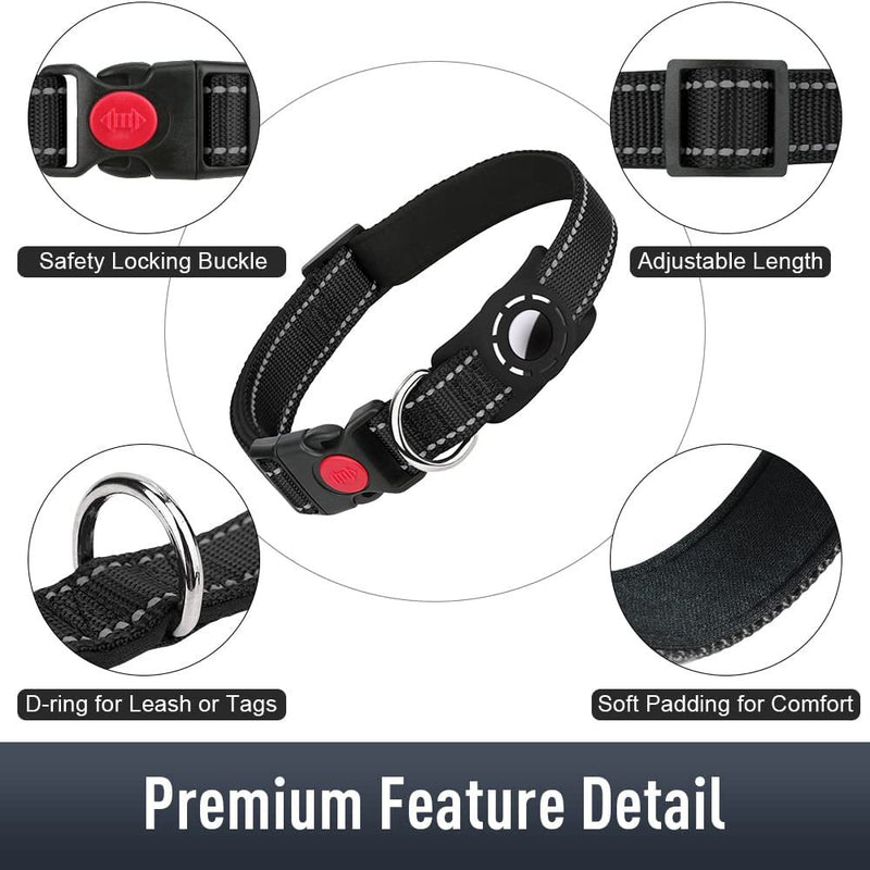 Reflektierendes Nylon-Hundehalsband mit schützender Taucherstoff-Hülle für Tracker