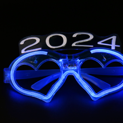 2024LED Cold Light Love Eyes Light Peach Heart Glasses