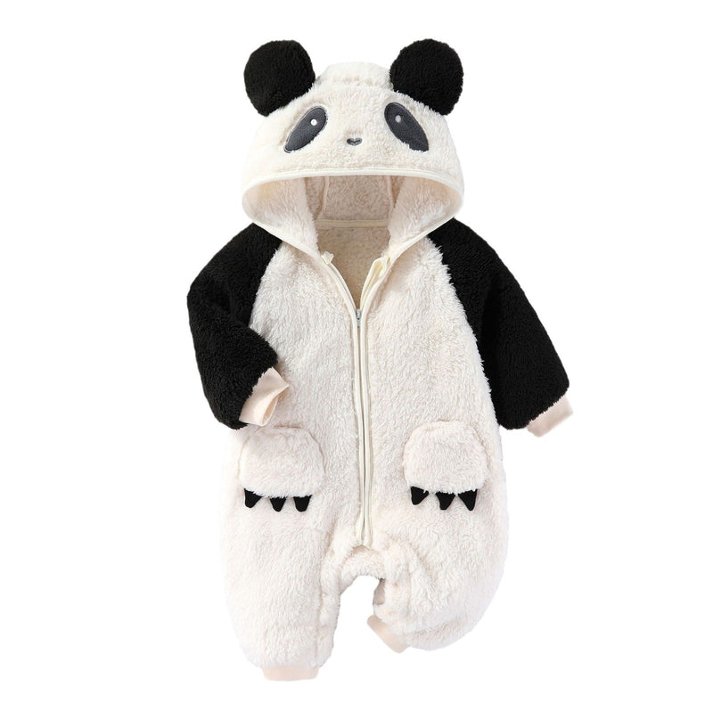 Herbst- und Winterkleidung für Babys: Dicker, warmer Langarm-Strampler mit Fleece-Futter