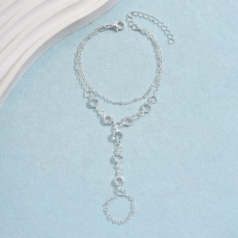 European And American Fashion Minimalist Bracelet Ring Crystal Luxury Mitten-type Bracelet Cross-border Hot Selling Jewelry