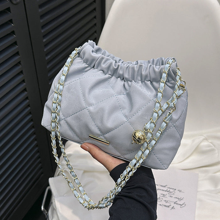 Fashion Rhombus Chain Shoulder Messenger Bag Commuter Bucket Bag