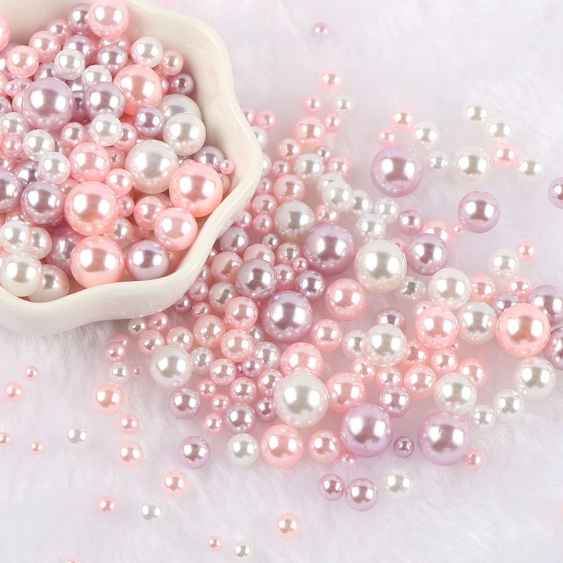 Mixed Size Non-hole Color Plastic Beads DIY Ornament Accessories