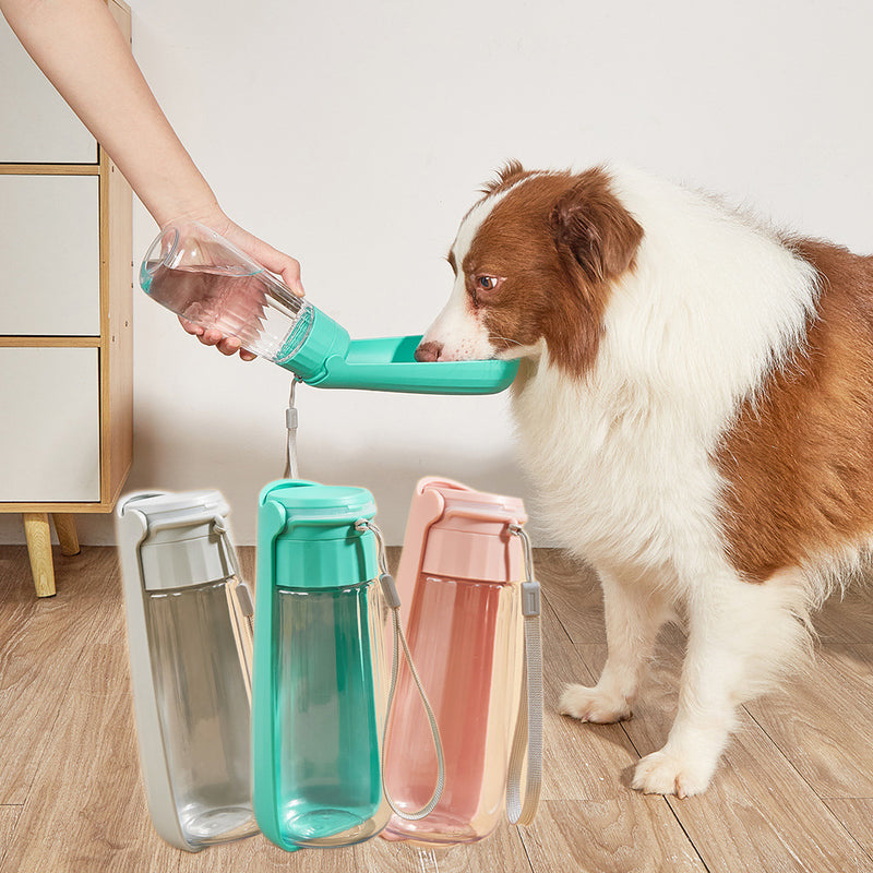 Copo de água para animais de estimação, portátil, dobrável, garrafa de água para cães, 550ml, grande capacidade, médio a grande, garrafa para beber