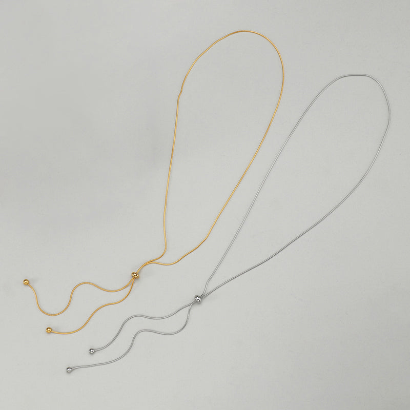 Zipper Necklace Female Three-dimensional Round Snake Steel Ball Clavicle Chain