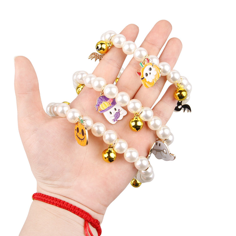 Halloween-Halsband für Katzen mit Perlenketten-Dekoration