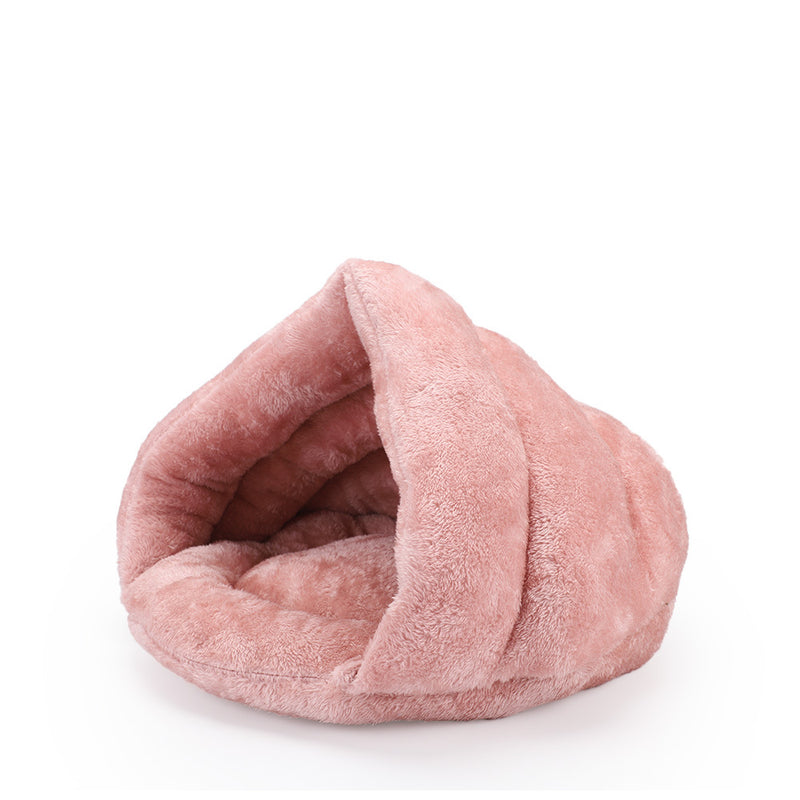 Arctic Velvet Triangle Nest Dog Nest Semi Closed Warm Pet Nest Bed In Winter