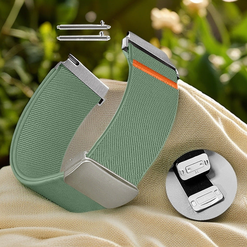 Magnetic Watch Strap For Garmin And Xiaomi Plain-weave Elastic Band