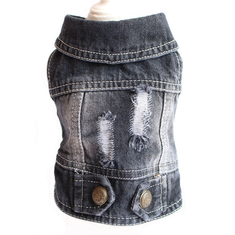 Casaco de ganga para cão, roupa de designer para cão pequeno, fato de gato, colete de ganga para cachorro, roupa de primavera