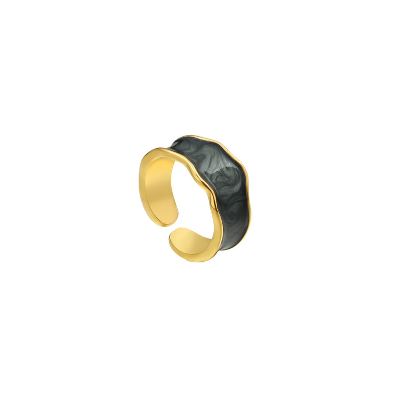 Liquid Textured Fashion Metal Ring