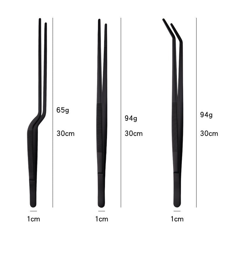 Stainless Steel Barbecue Tongs Outdoor Retro Long-handle Clip Fried Steak Anti-scald Restaurant Kitchen Plate Holder