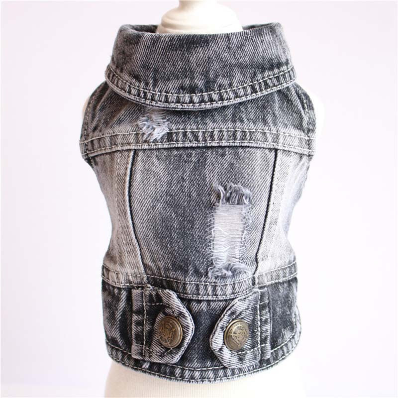 Casaco de ganga para cão, roupa de designer para cão pequeno, fato de gato, colete de ganga para cachorro, roupa de primavera