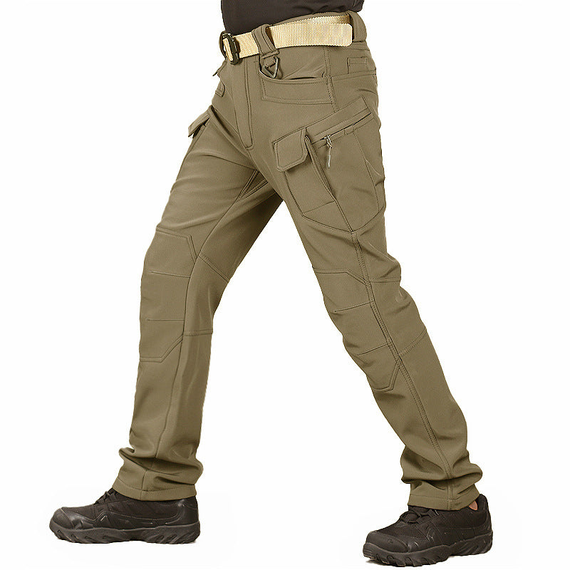 Autumn And Winter Outdoor Tactics Pants Men's Loose Large Size Plus Velvet
