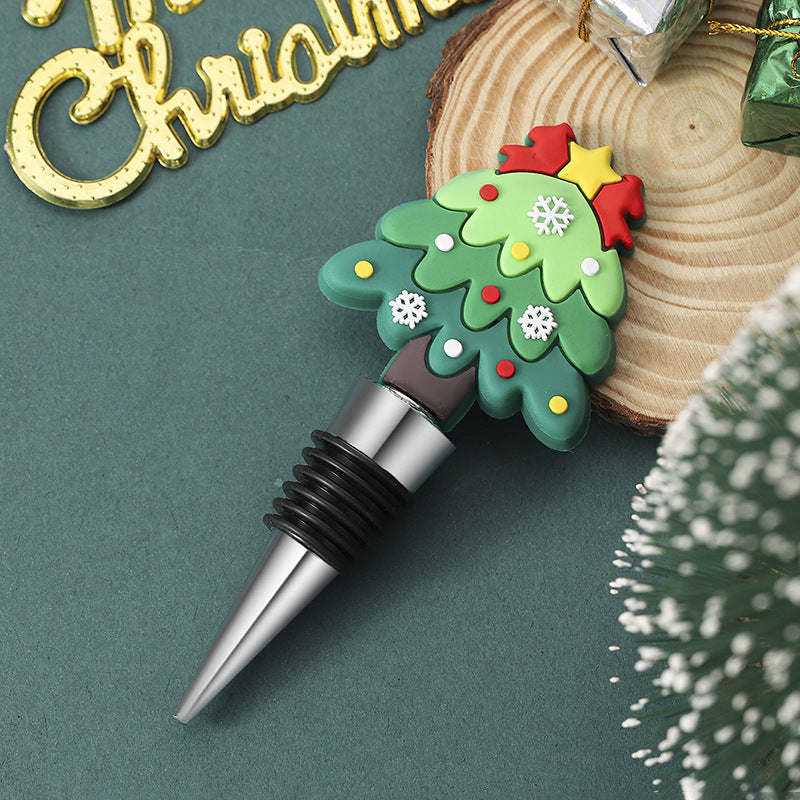 Rolha para garrafas de vinho com motivo de árvore de Natal para festas