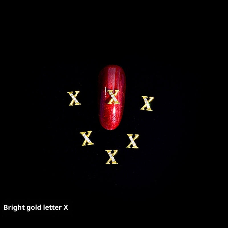26 Letter Alloy Nail Ornament Nail Crystal