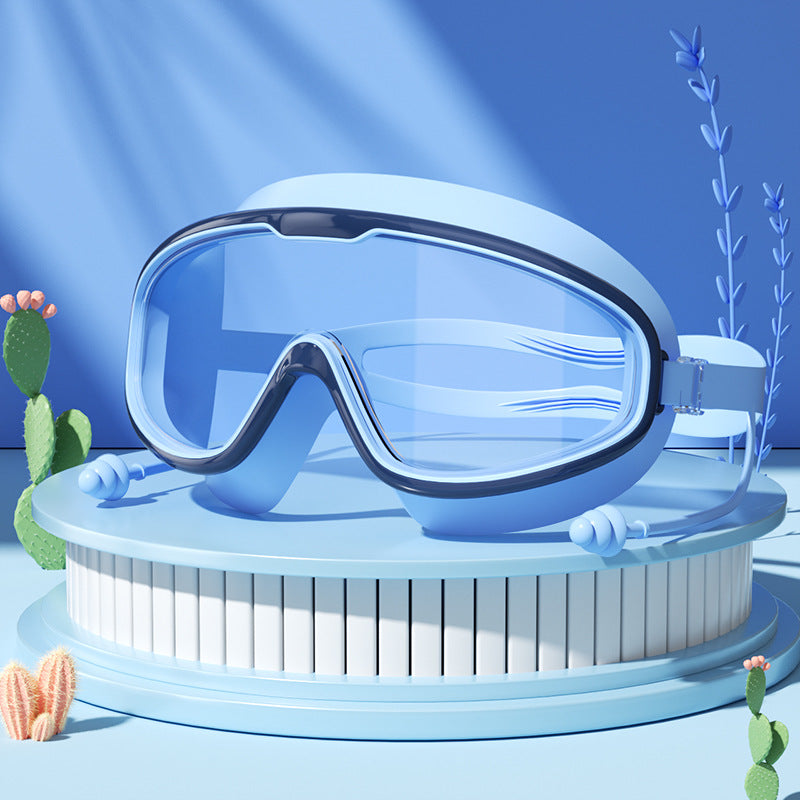 Kids Large-Frame Waterproof And Anti-Fog Swimming Goggles