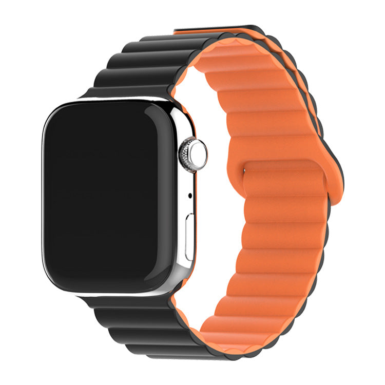 Two-color Silicone Magnetic Back Ring Buckle Watch Band