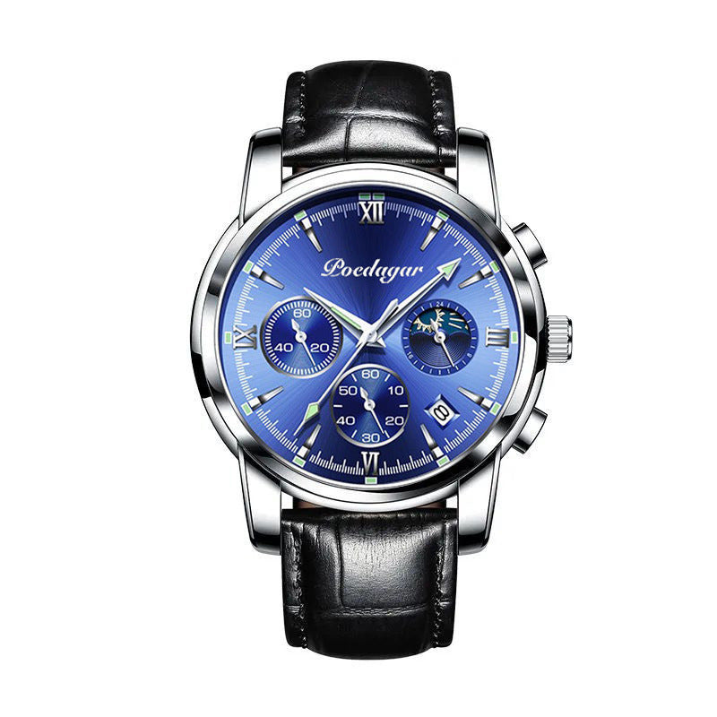 Montre multifonctionnelle pour hommes, montre-bracelet à Quartz étanche et lumineuse